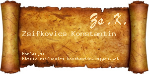 Zsifkovics Konstantin névjegykártya